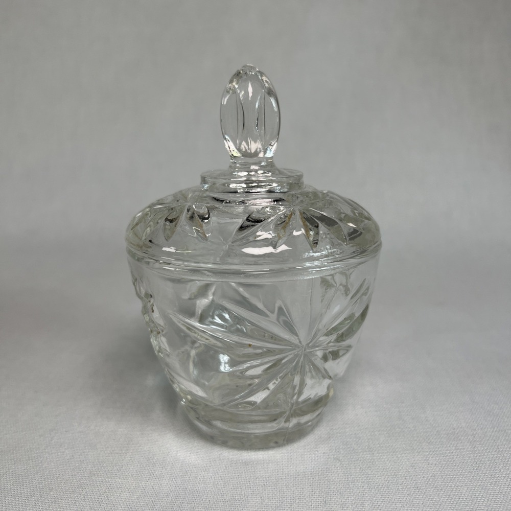 Anchor Hocking Prescut Clear Star of David Covered Sugar Bowl and Creamer Set - Picture 9 of 14